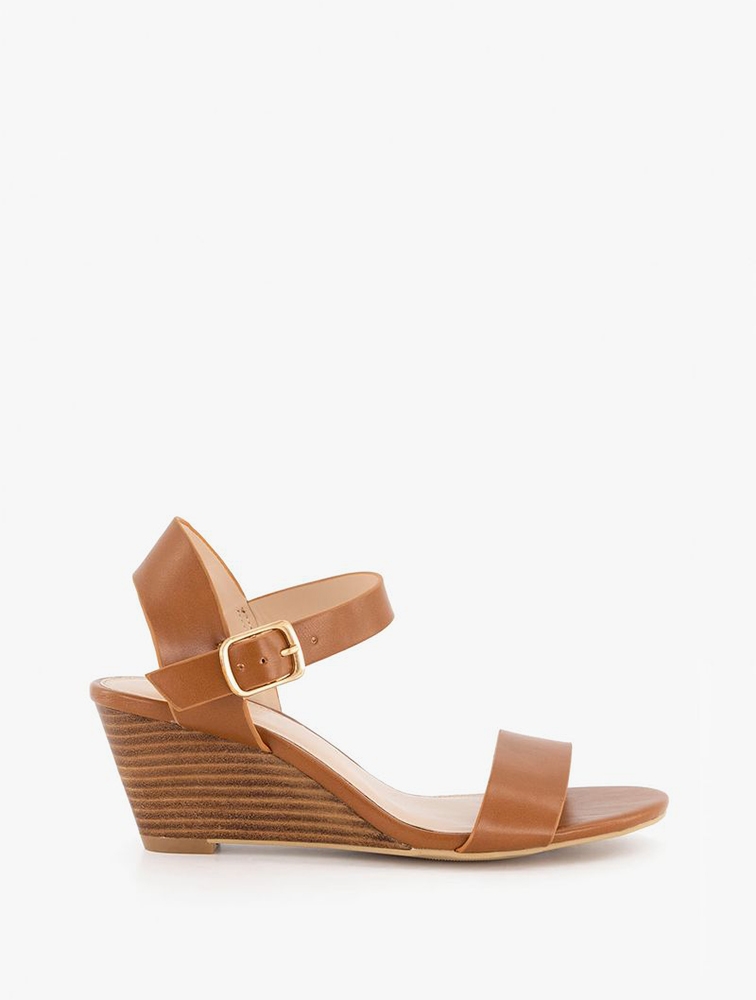 Tan ankle strap wedges best sale